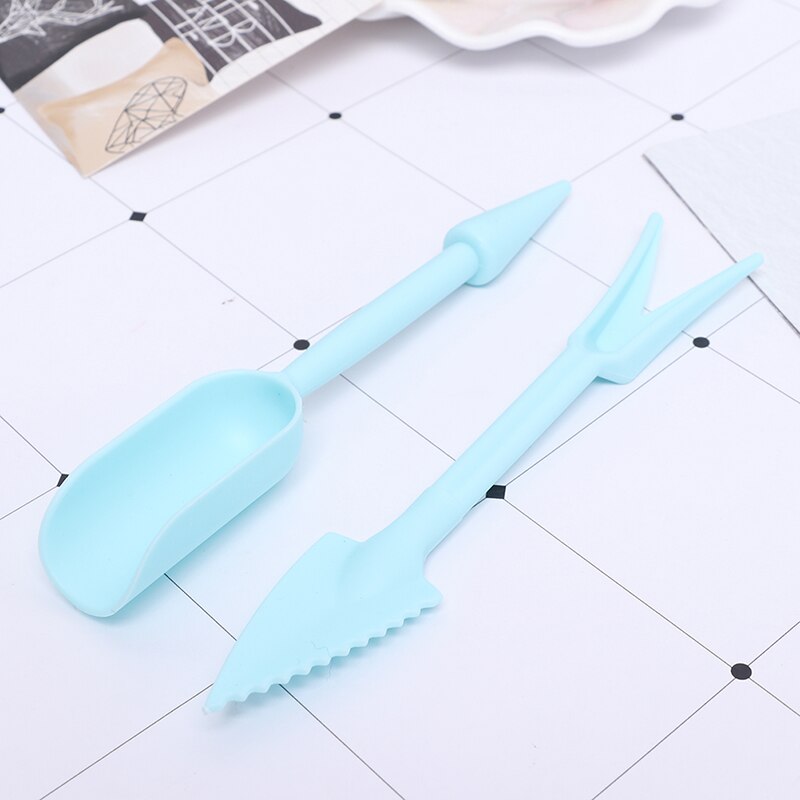 Sowing succulents device Garden Planter kit DIY Accessories transplant seedlings planted tool Bonsai fertilizer drilling: 2pcs blue