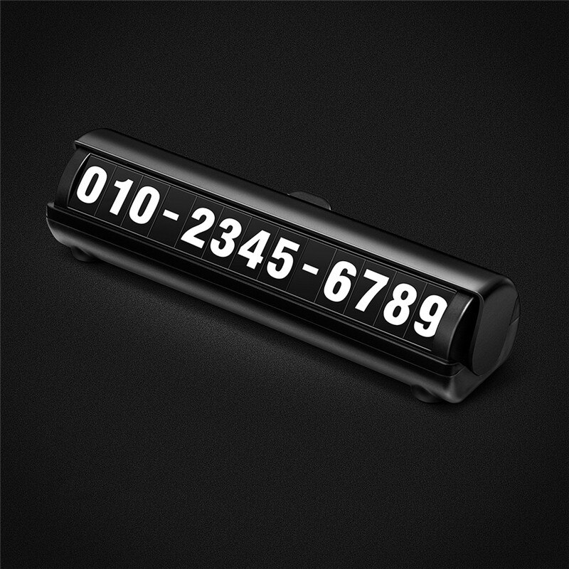 Señal de parada temporal para coche, señal luminosa para número de teléfono móvil, tarjeta de aparcamiento, accesorios de decoración, ,: Black