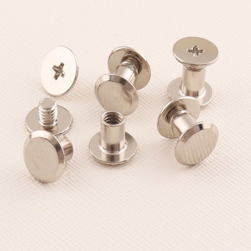 100 stuks Metalen Ronde klinknagels Hoofd Knop Riem schroeven klinknagels 10mm