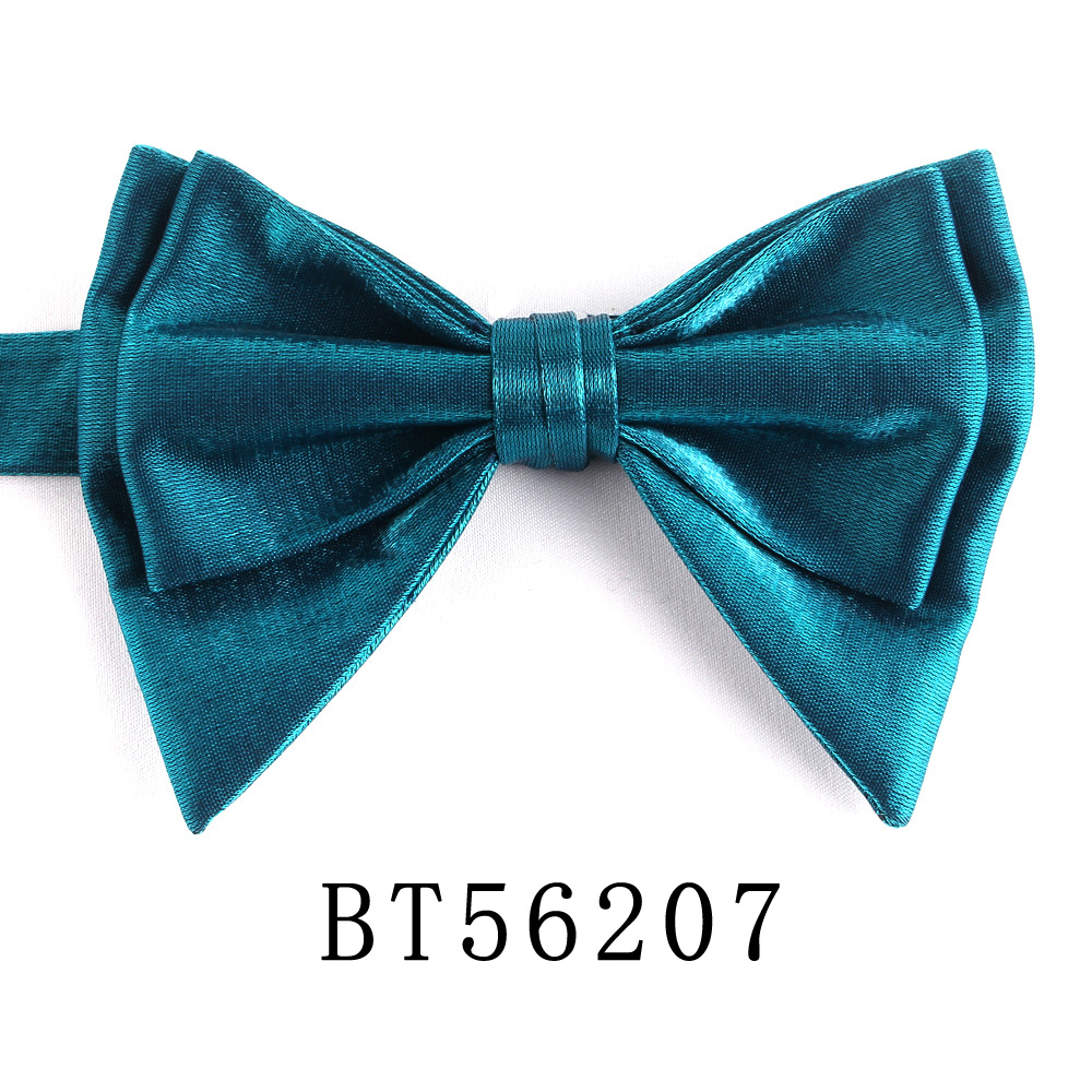 Pajaritas de tela brillante para hombre, pajarita Formal de Color sólido, estilo preatado, talla grande, de boda,: Gris oscuro