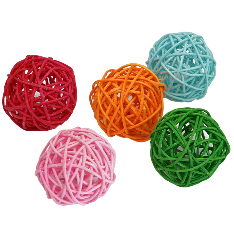 Jouets pour oiseaux de compagnie, jouets à mâcher, boule en rotin pour perroquet, perruche, perruche, calopsitte, jouets à mâcher, Cages pour perroquets, 5 pièces