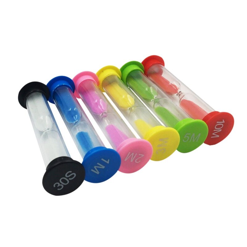6 Colors 3 Colorful Hourglass Sandglass Sand Clock Timers 0sec / 1min / 2min / 3mins / 5mins / 10mins