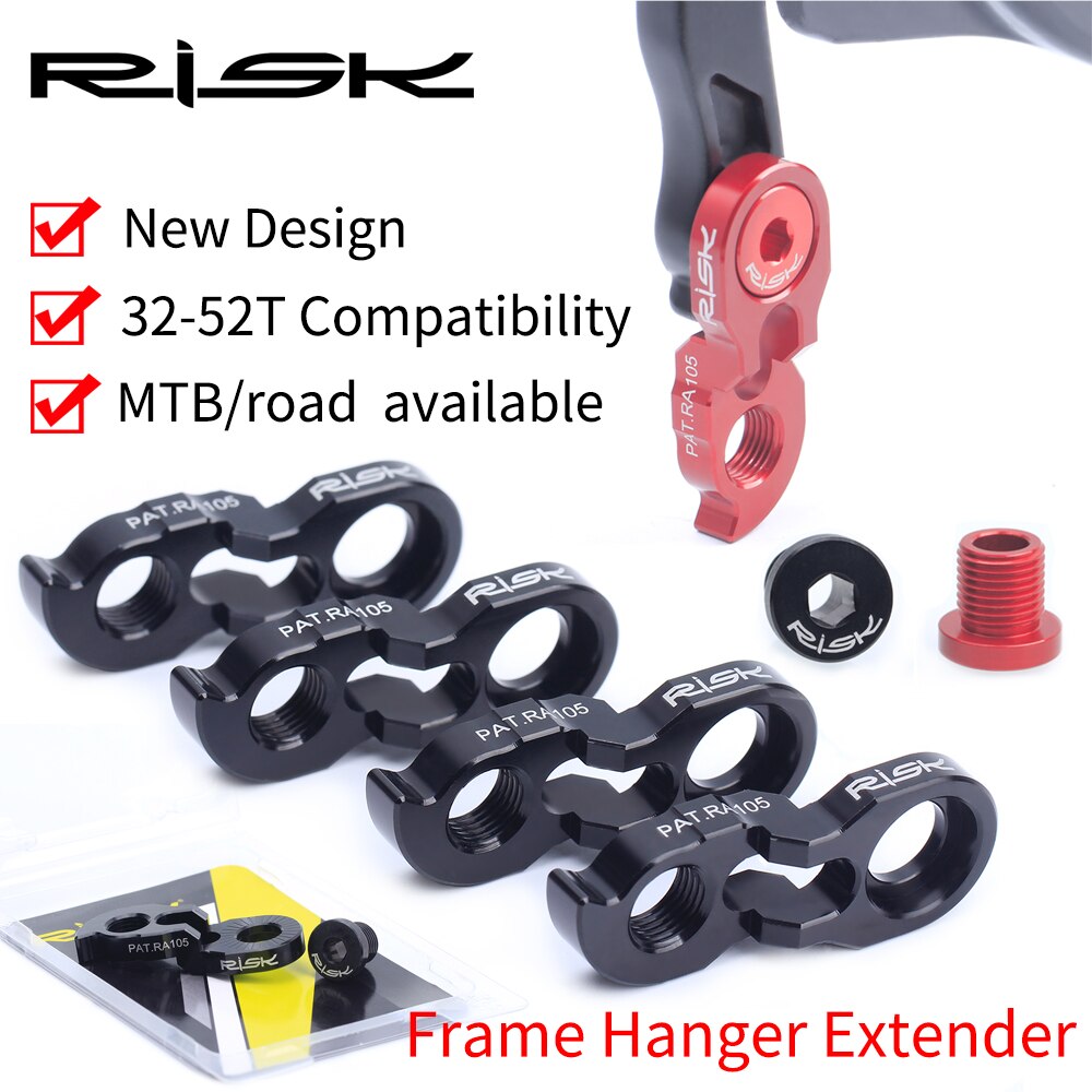 Riesgo patilla de cambio trasera Kit extensor cola de la bicicleta de extensión gancho de aluminio cambio de marchas de bicicleta 40T 42T 46T