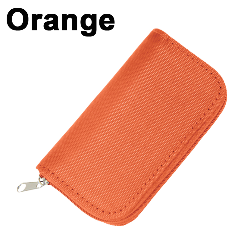 Bolsa de almacenamiento para tarjetas de memoria, estuche Protector portátil de 22 ranuras, soporte para billetera, caja para CF/SD/Micro SD/SDHC/MS/DS: Naranja