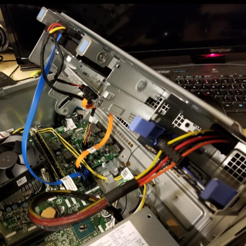 HDD SATA Energie Kabel Rechts-Winkel SATA 15 Stift X2 zu Mini 6 Stift ATX Adapter für Dell Inspiron 3653 3650 serie Kompatibel