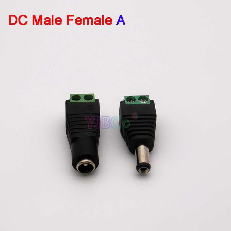 5Pcs Man Vrouw Gratis Lassen Dc Connector/Dc Connector Plug Cable Connector Voor Led Power Adapter Cctv camera Led Strip: DC  Male Female A