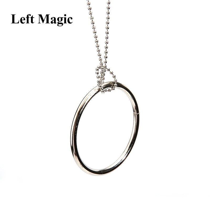 1Pcs Staal Magische Ring En Ketting Cool Goocheltrucs Props Metalen Knoop Ring Op Chain Game Show Spelen kinderen Speelgoed Voor Kinderen