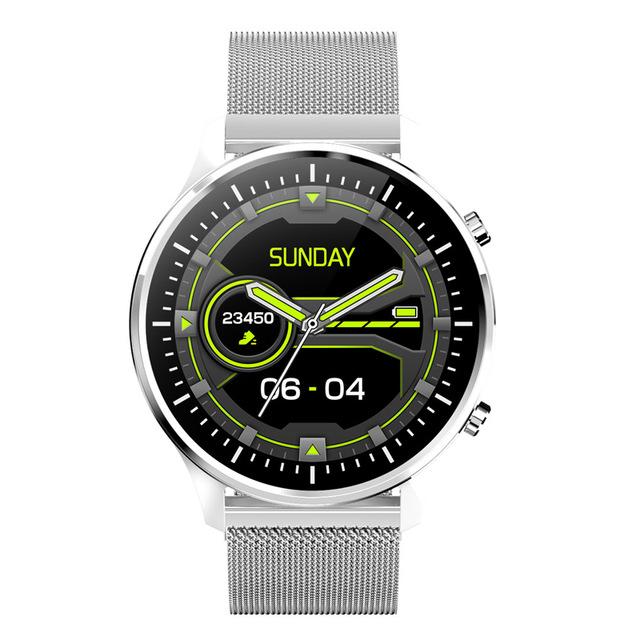 G21 Smart Watch Women DIY Watch Faces IP68 Waterproof Clock Fitness Tracker Heart Rate Monitor 1.28 inch Full Touch Round Screen: steel Silver