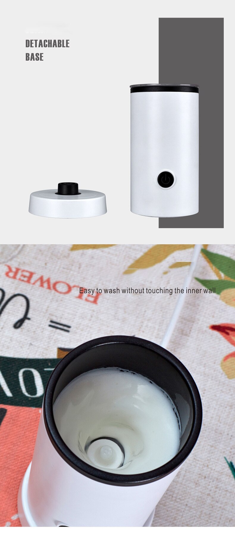 Milk Frother Electric Foamer for Making Latte Cappuccino Chocolate Automatic Warmer Stainless Steel for coffee