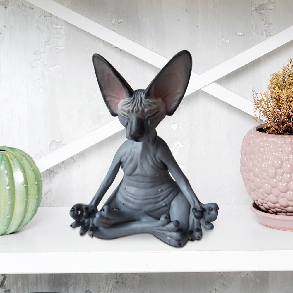 Garden Cat Statue Sphinx Animals Statues for Home Garden Outdoor Yard Lawn Balcony Bedroom Desk Decor Ornaments