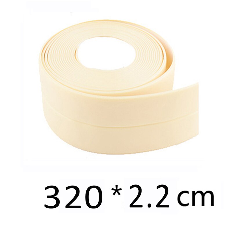 Decorative Caulk Strip Self-Adhesive Sealing Tape Anti-Mildew Waterproof Edge Protector for Bath Shower Floor Kitchen Stove Sink: light yellow 2.2cm