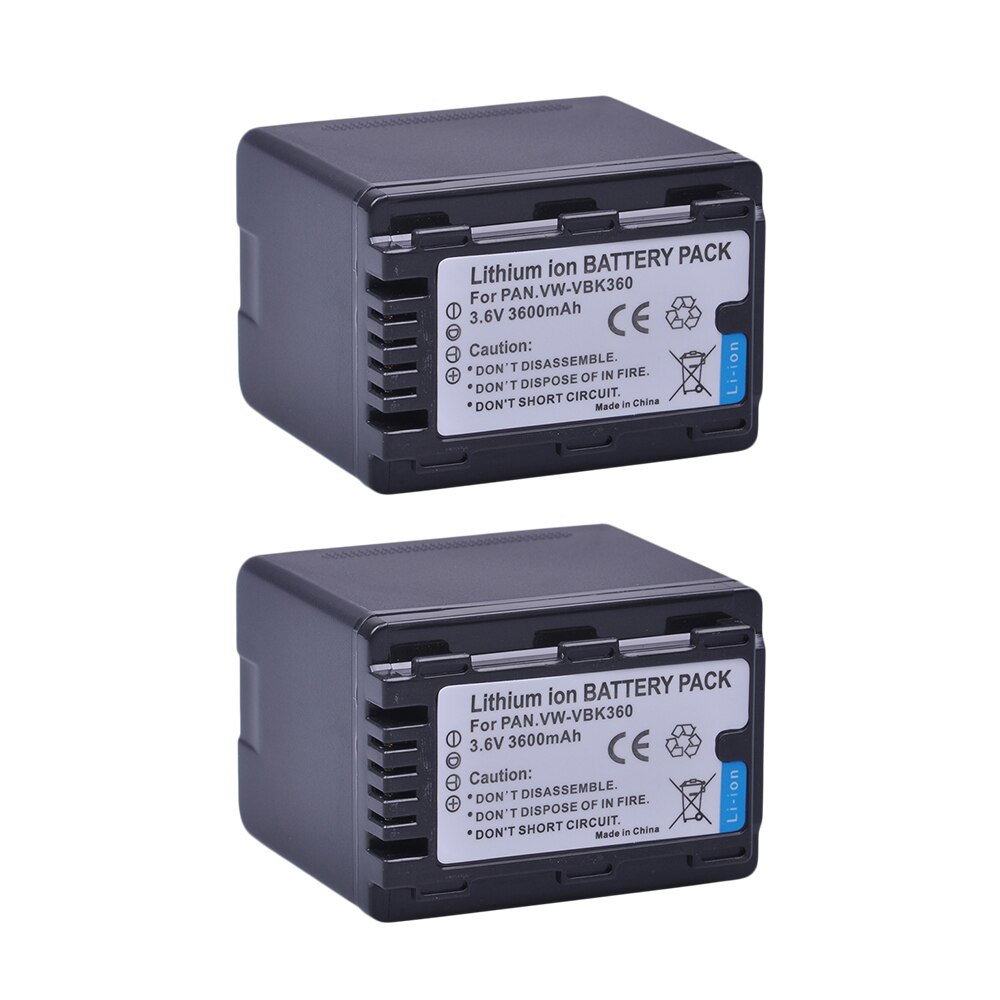 VW-VBK360 VBK360 Battery for Panasonic HC-V10, HC-V100, HC-V100M, HC-V500, HC-V500M, HC-V700, HC-V700M, HDC-HS60, HDC-HS80: 2 battery