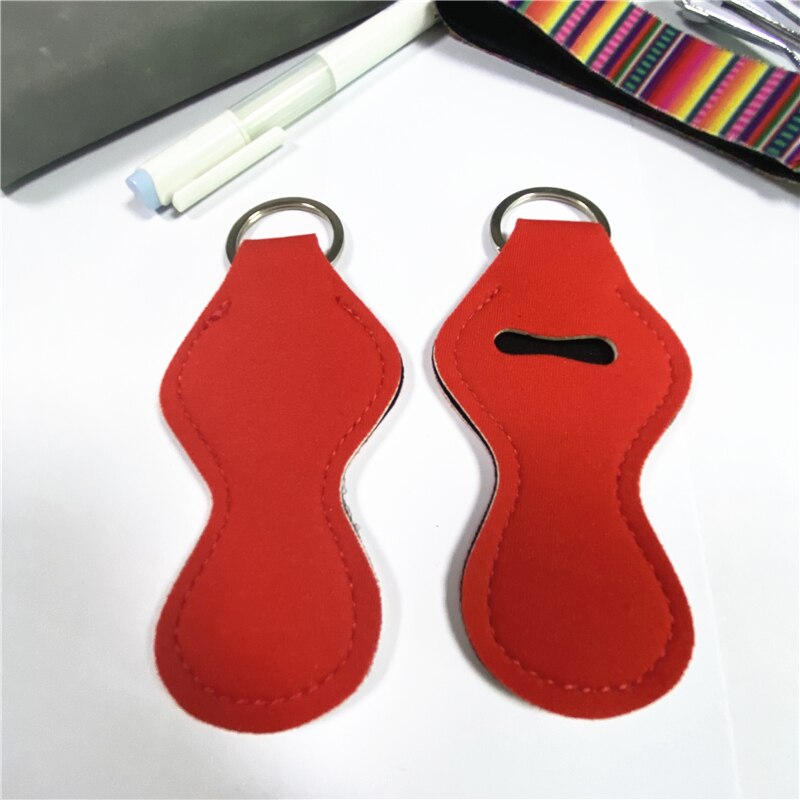 2 pz moda SBR tessuto colorato rossetto borsa portachiavi rossetti sacchetto portachiavi balsamo per le labbra porta bastoncini portachiavi regalo gioielli: NO.2