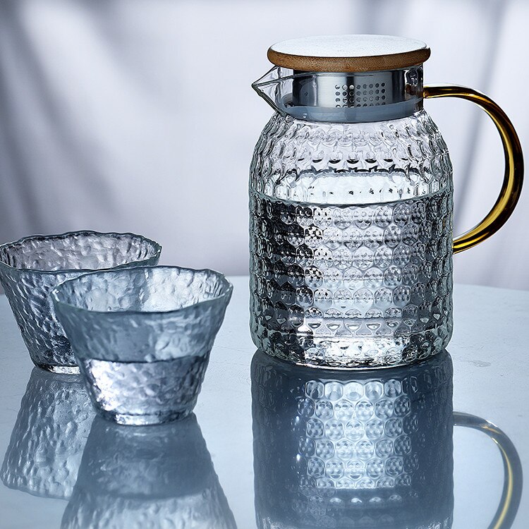 Oneisall water pitcher Glass Water Pot 1500Ml Heat Resistant Water Jug and glass set Square Kettle Boiling For Tea Home chaleira