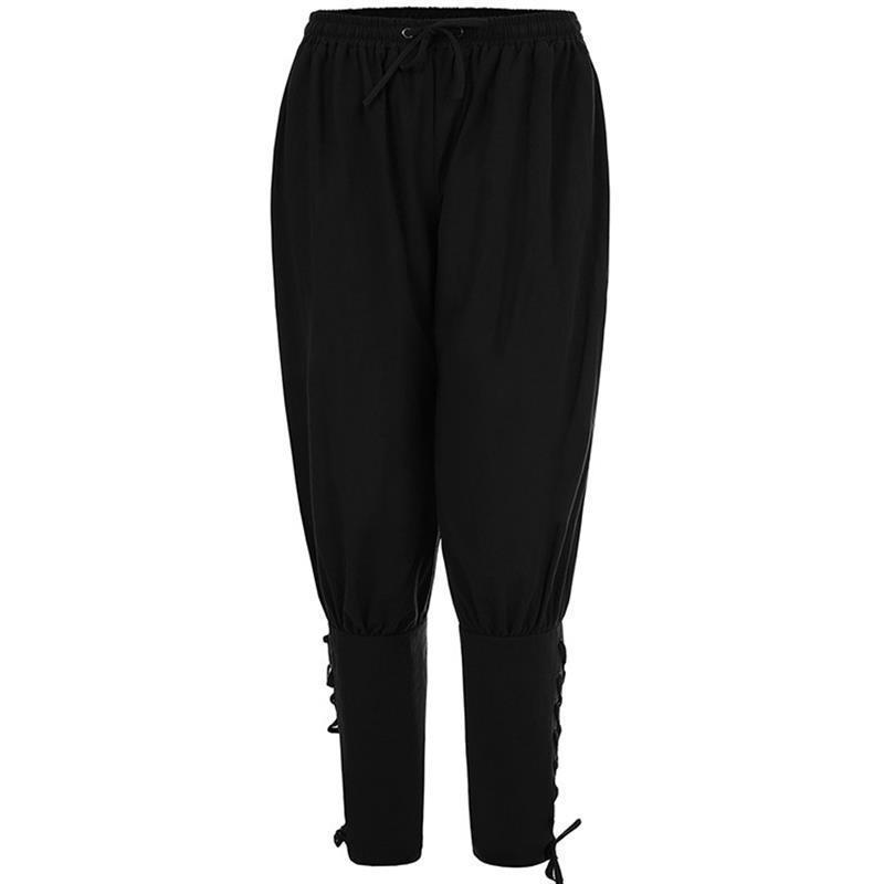 Fjstring de proximité pour hommes, pantalons d'été décontractés, streetwear médiéval en coton et lin, fjNew, 7,5 ate: XXXL / Black