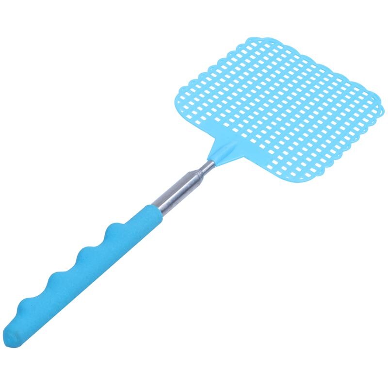 Flyswatter Fly tapper mosquito insects swatter telescopic up to 73 cm blue