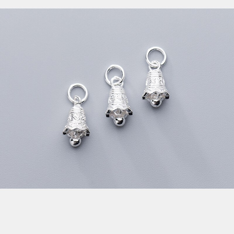 UQBing Retro Vintage Pure 925 Sterling Silver Bell Six-word Mantra Clock Charms Pendant Necklaces DIY Jewelry Findings