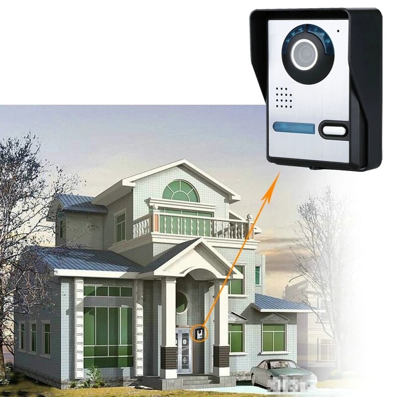 Video Deur Intercom Kit Bedraad Video Deurbel Telefoon Regendicht Call Panel Ir Camera Voor Huis Villa Building Appartement