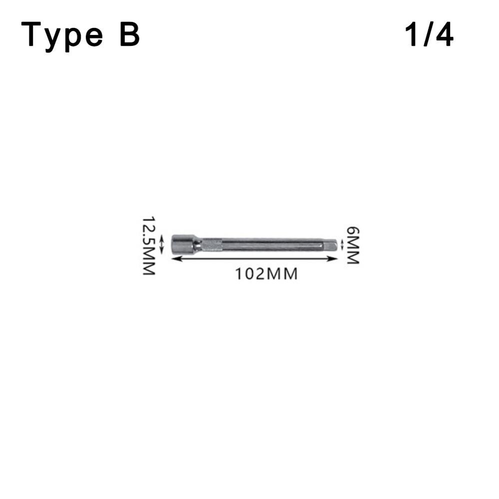 Socket Ratchet Wrench Extension Bar 1/4 3/8 1/2 50 75 100 125 150 250mm Connecting Rod Socket Wrench Extender Long Bar Sleeve: Type B