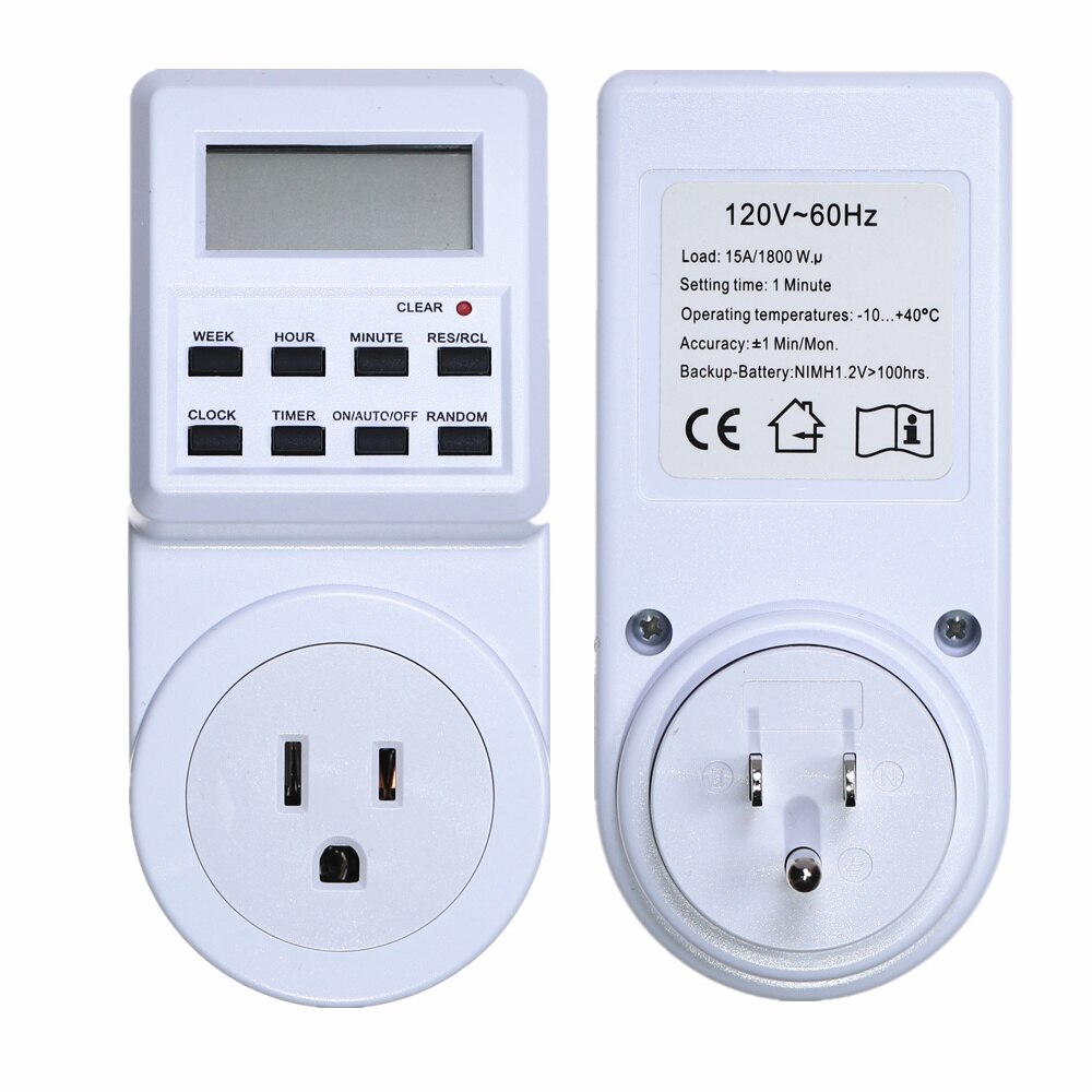 Plug-in Programmable Timer Switch 120V 15A US Plug Socket Switch Socket us wall electric socket