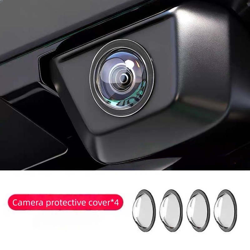 Beschermhoes voor autocamera, 360 graden ° high-definition panoramische achteruitrijcameralens, waterdichte en stofdichte beschermhoes: WIT