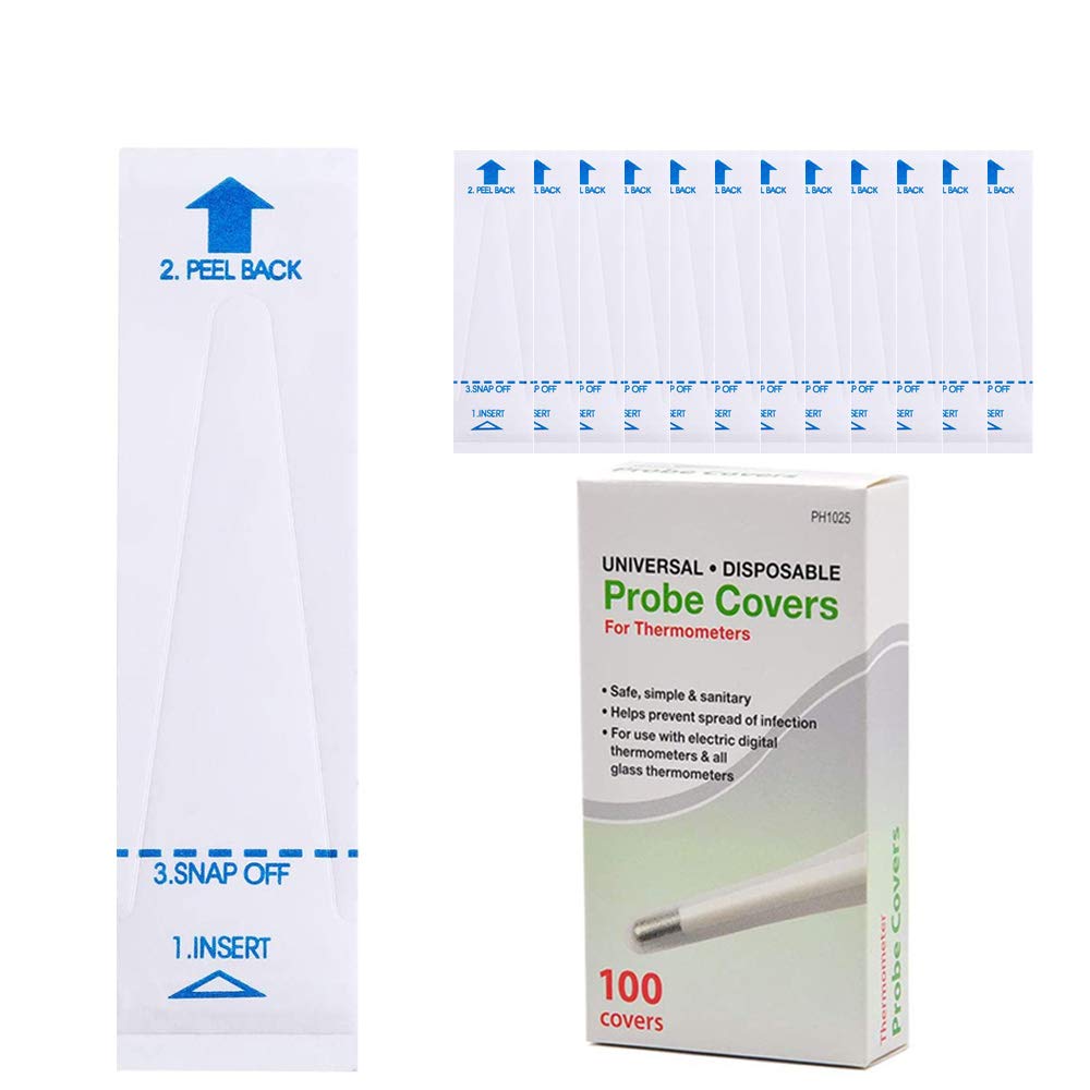 100pcs Digital Probe Covers Thermometer, Disposable Universal Electronic Thermometer Cover Sleeve (100PCS)