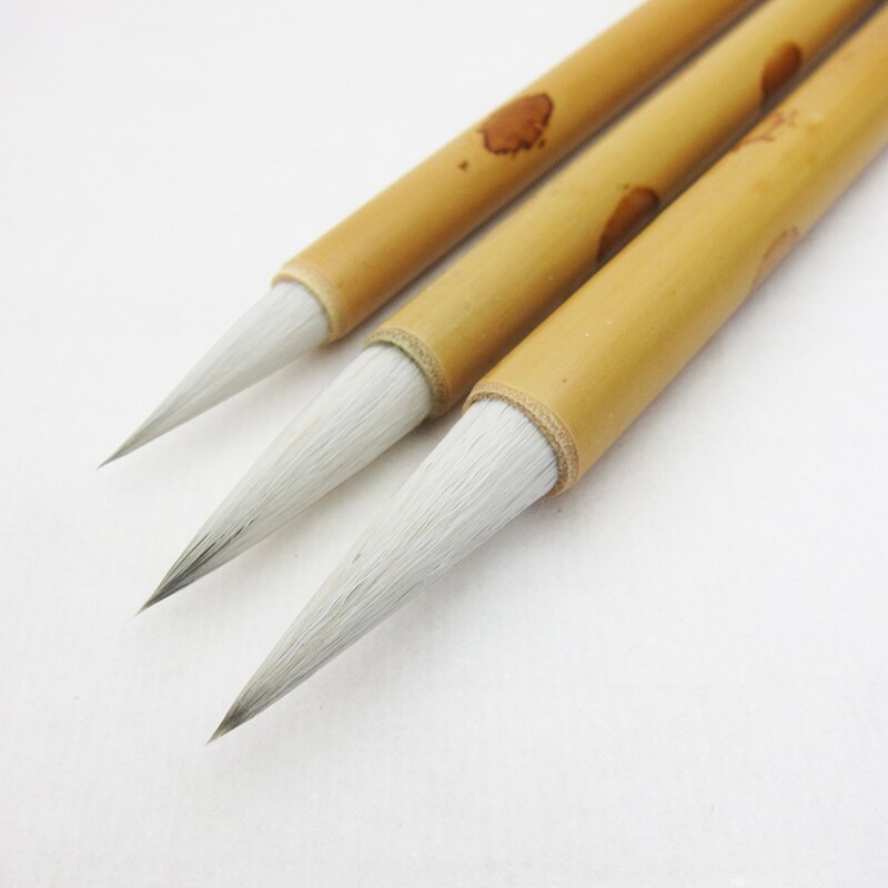Pluma de pincel de caligrafía china tradicional chino nubes blancas bambú Pelo de lana pincel de escritura para caligrafía pincel de pintura