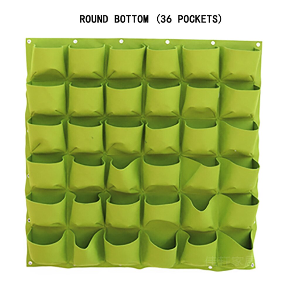 Wall Mount Hanging Planting Bags Home Supplies Multi Pockets DIY Grow Bag Planter Vertical Growing Vegetable Living Garden Bag: 36 pocket    (L)