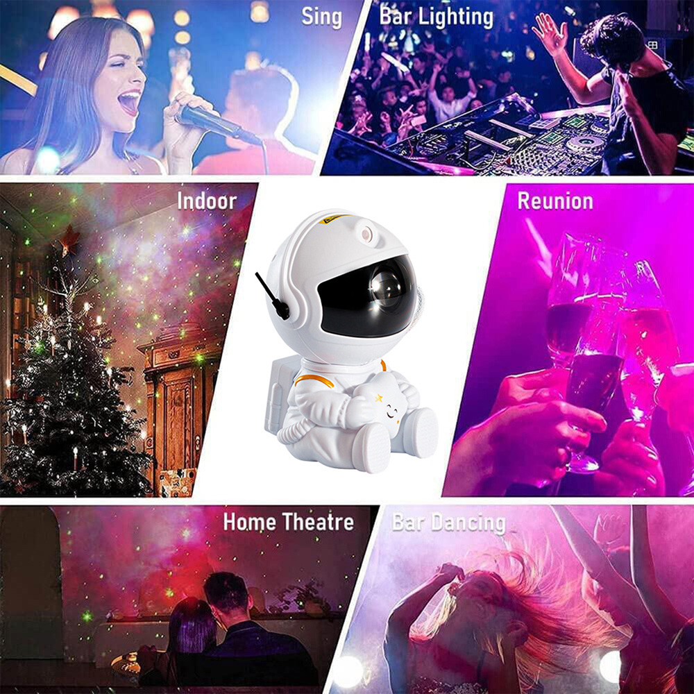 Galaxy star projector led night light starry sky astronaut projector lamp for bedroom decoration home decorative children