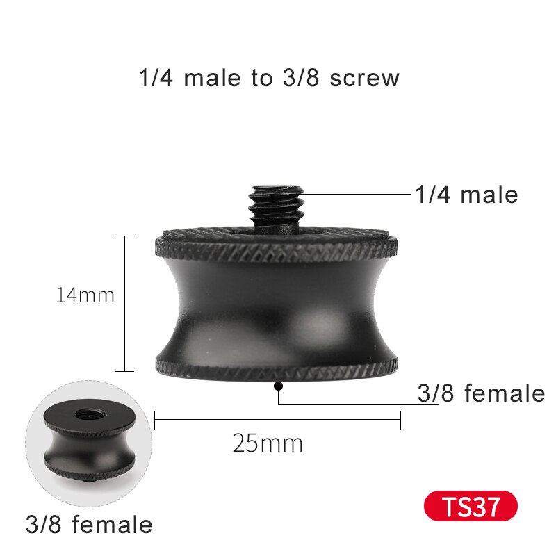 Kamera 1/4 Zu 3/8 Männlichen Zu Weiblichen Schraube Halterung Für Stativ Adapter Heißer Schuh Stick Licht Stehen Halterung Einbeinstativ Revolution schrauben: TS37