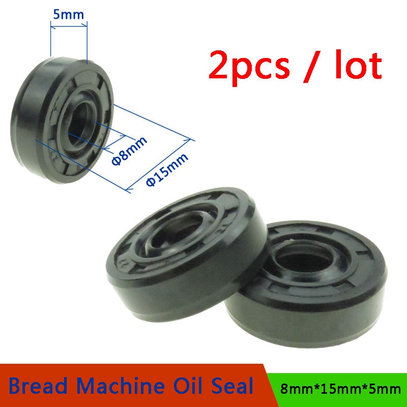 2 Stuks 8*15*5Mm Oil Seal Ring Voor Brood Maker Breadmaker Baker 'S Machine Blender Reparatie onderdelen Brood Machine Onderdelen Wearable