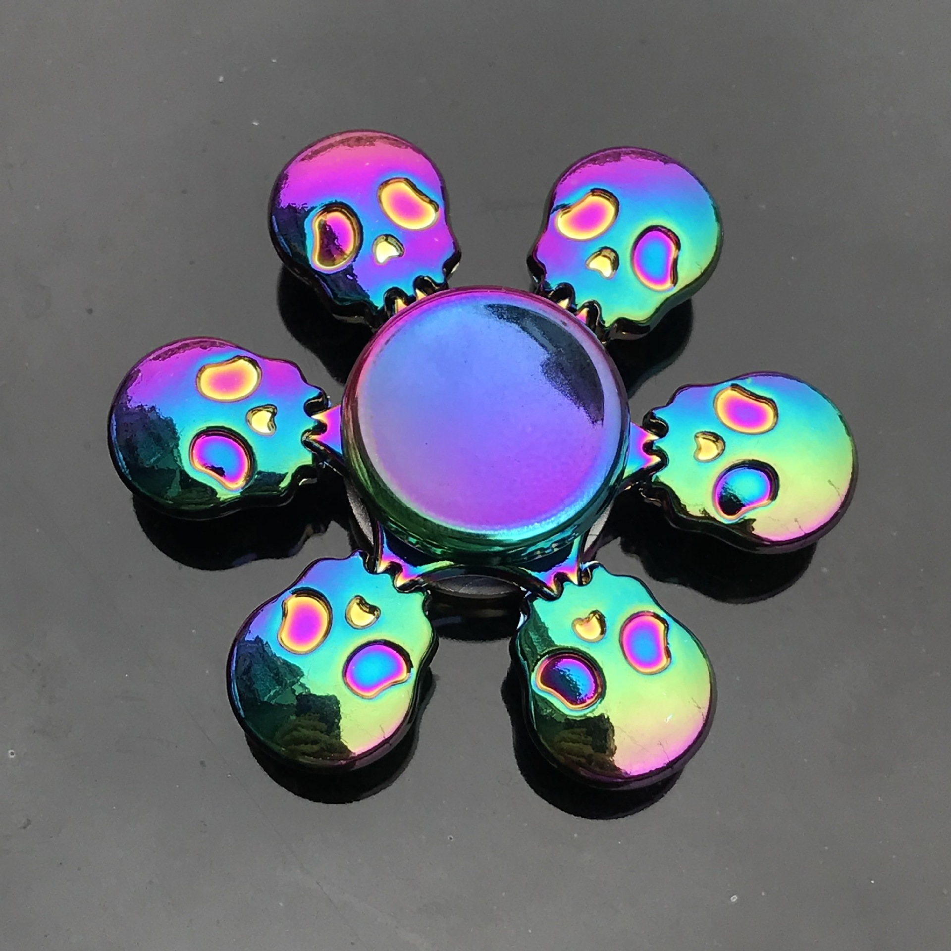 Rainbow Metal Fidget Spinner Toys Stainless Steel Bearing High Speed Stress Relief Spinner ADHD Anxiety Toys for Adult Kid: Clear