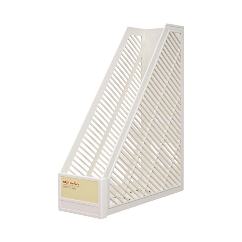 Multi-purpose 2-layer Document Holder Durable File Storage Case Vertical Stackable Placement for School Office Desk: white