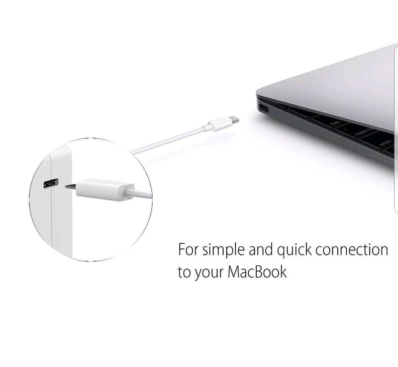 ! 2m usb-c tip c kabel ledning til apple iphone laptop macbook pro 18w 30w 61w 87w strømadapter oplader