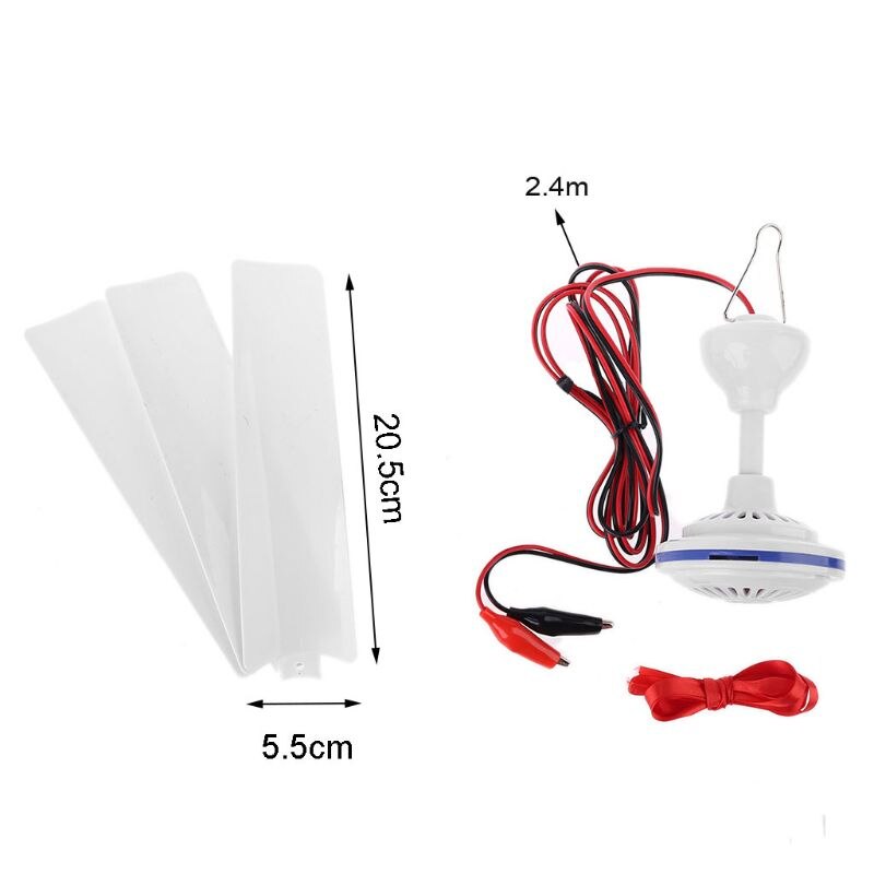 Universal DC 12V 6W Ceiling Fan Air Cooler Motor Battery Fan for Car Bed Camping Outdoor Picnic Tent Motorcycle Barbecue