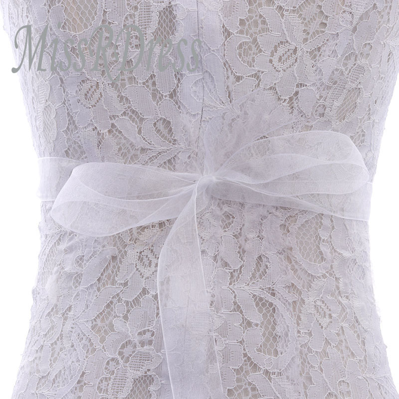 Missrdress 90cm lang krystal bryllupsbæltebælte roseguld diamant brudebælte rhinestones brudebælte til brudekjoler  jk816: Hvid organza