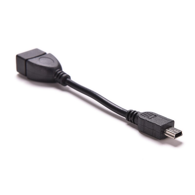 Mini 5p macho A USB 2,0 tipo A hembra Jack adaptador de host OTG Cable corto