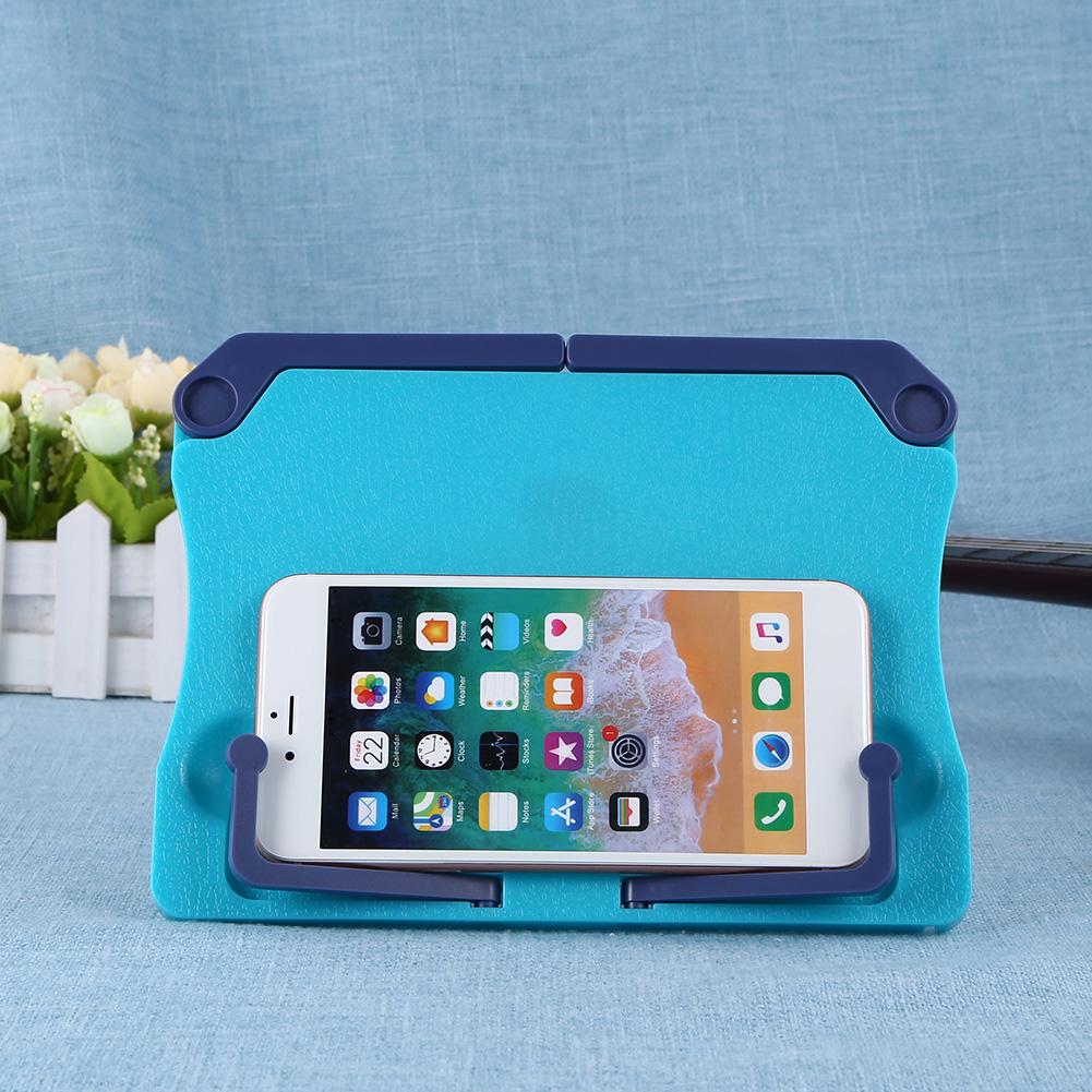 Portable Folding Desktop Book Reading Shelf Bookshelf Desk Music Recipe Stand Tablet PC Mobile Phone F'd Stand （Blue）