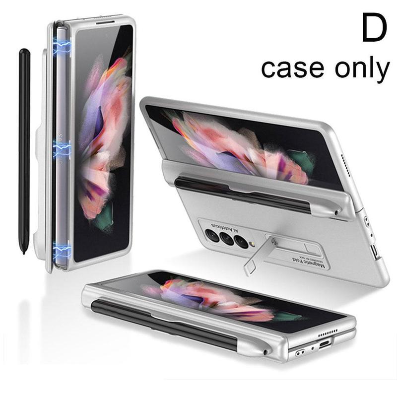 All-Inclusive Magnetische Scharnier Pen Slot Hard Shell Voor Samsung Galaxy Z Vouw 3/W22 Volledige Bescherming Magnetische case S Pen Slot Case: D