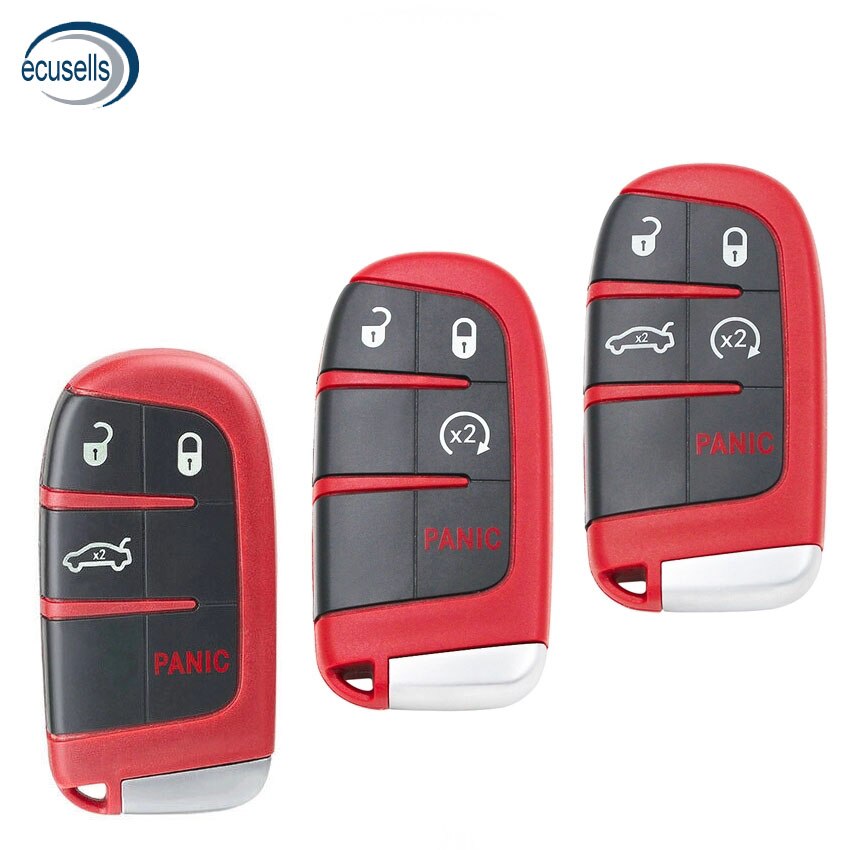 4/4 + 1/5 Knoppen Keyless Smart Remote Key Shell Case Fob Voor-Chrysler-Dodge Journey Rode Kleur
