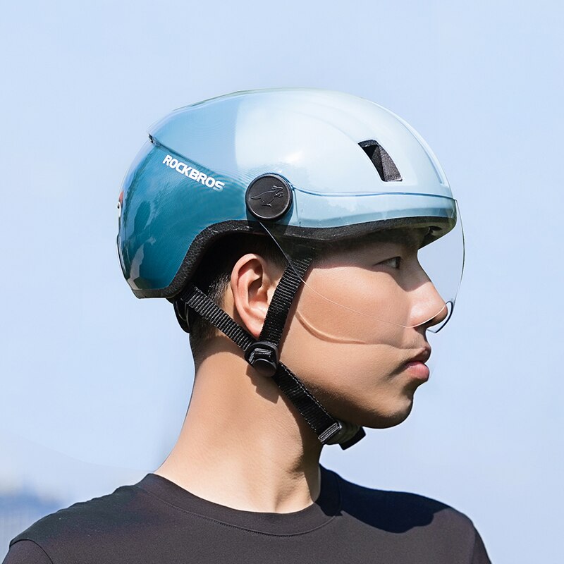 Rockbros Elektrische Fiets Helm Mannen Vrouwen Mtb Racefiets Helm Met Bril Motercycle Veiligheid Helm Bescherming Fietshelm