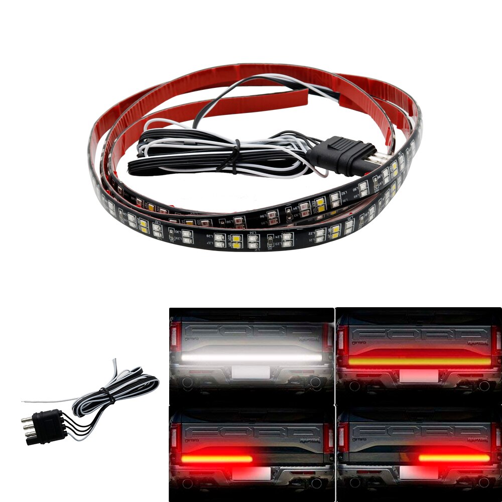 Truck Tailgate Light Bar 60" Waterproof 432 Led Tailgate Strip Light Reverse Taillight Brake Stop Turn Signal Warning Light: Default Title