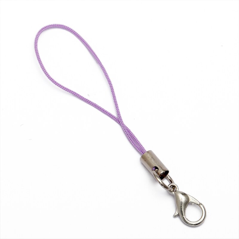 Lariat-llavero con broche de langosta para teléfono móvil, correa con cordón, Multicolor, 50/10 piezas: 50pcs / light purple