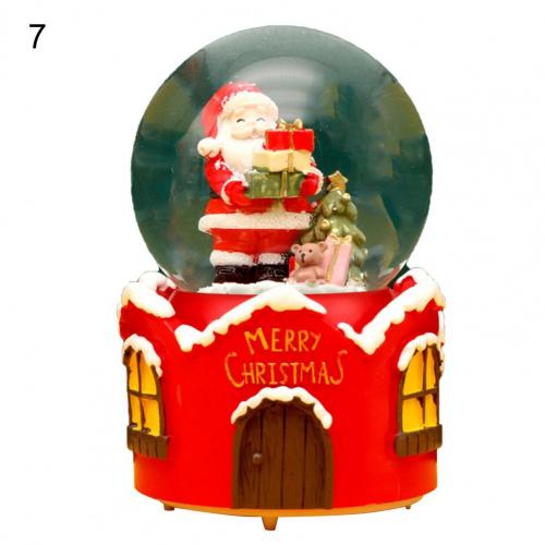 Desktop Decor Nette 3D Cartoon Weihnachten Musik Box Ornament Schöne Glas Schneekugel mit Bunte Beleuchtung Mädchen:  M 7
