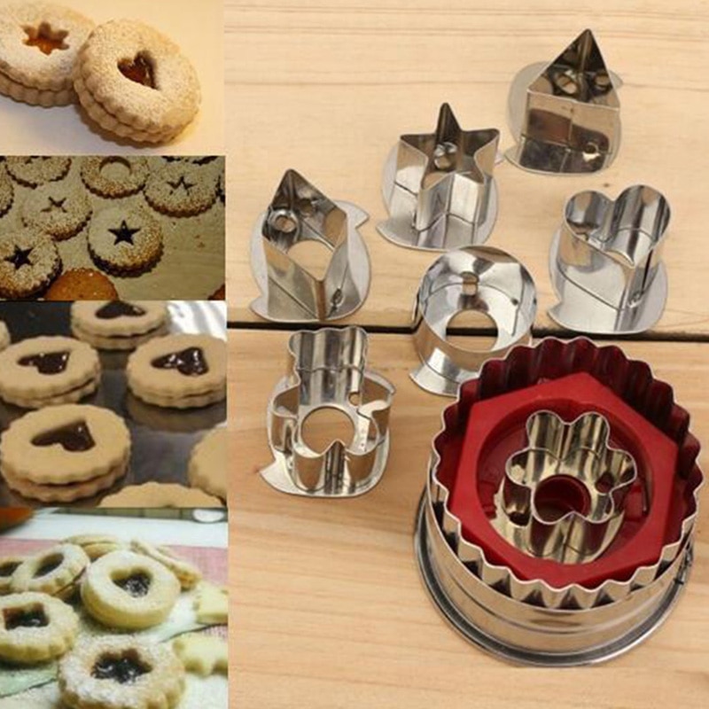 7pcs/set Cookie Cutter Tools 3D Scenario Stainless Steel Cookie Cutter Set Gingerbread Cake Biscuit Mould Fondant Cutter C1163 d