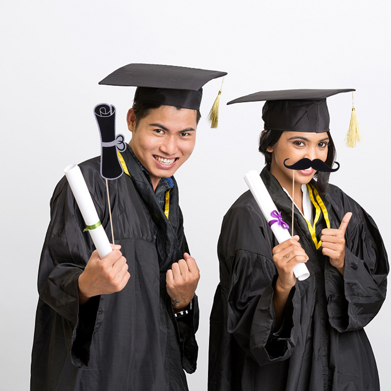 25pcs Graduation Season Congratulations Graduation Photo Booth Props Bachelor cap graduation Party DIY Decorations Photo Props