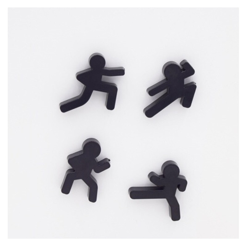 Ímã de geladeira ninja homem preto 4 embutido, decoração de casa, clipe de mensagem magnético