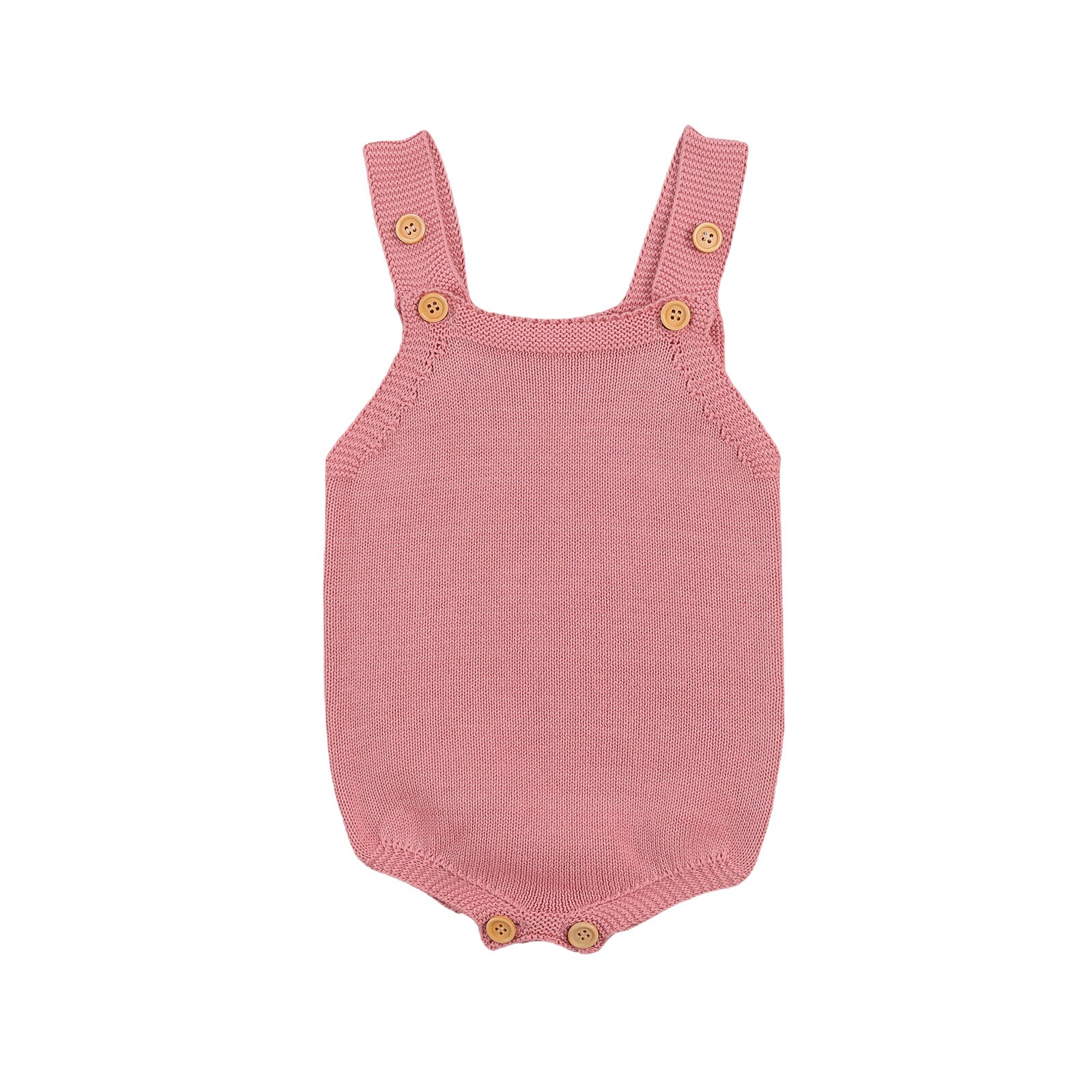 Baby Baby Jongens Meisjes Trui Gebreide Jumpsuits Comfortabele Mouwloze Schouderriem Bodysuit Een Stuk Pak Voor Peuter: Roze / 18m