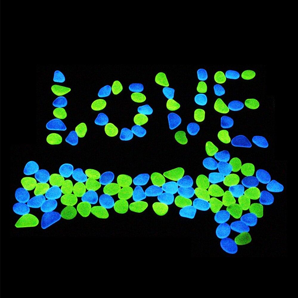 100 stuks glow in the dark tuinkiezels, lichtgevende stenen, stenen voor looppaden, tuinpaden, patio's, gazons, tuindecoratie, lichtgevende stenen
