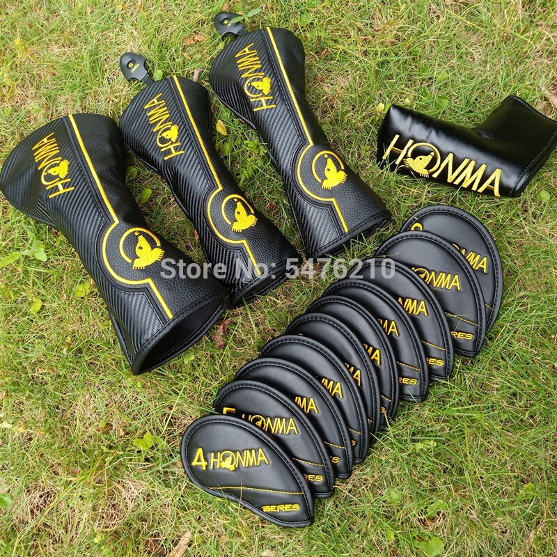 Zestaw klubowy golf kluby golfowe pokrowiec na główkę honma beres komplet golf headcover kierowcy żelazka z drewna miotacz klub headcover bezpłatne shiping: full zestaw headcoer